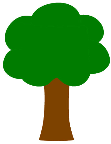 a cartoon tree.  Brown trunk and green leaves